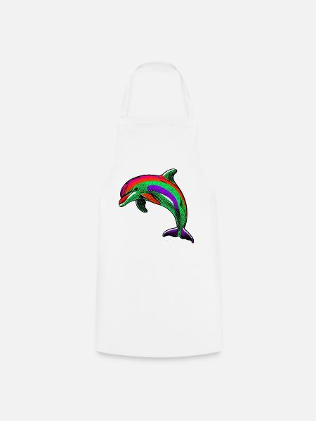 Delfin - Kochschürze - Weiß
