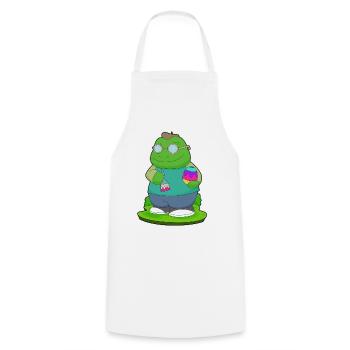 Coloriage de Pâques de grenouilles - Tablier de cuisine - blanc - Devant - AI Model Male 185 dark (185cm)