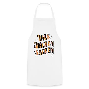 Funny saying: What do things do - Cooking Apron - white - Front - AI Model Male 185 dark (185cm)