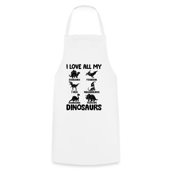 Dinosaur Lover Dino Lover - J’adore tous mes - Tablier de cuisine - blanc - Devant - AI Model Male 185 dark (185cm)