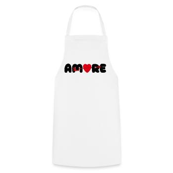 Amore Heart Arrow Love Valentine's Day - Cooking Apron - white - Front - AI Model Male 185 dark (185cm)
