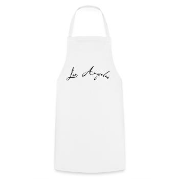 Los Angeles LA - Cooking Apron - white - Front - AI Model Male 185 dark (185cm)