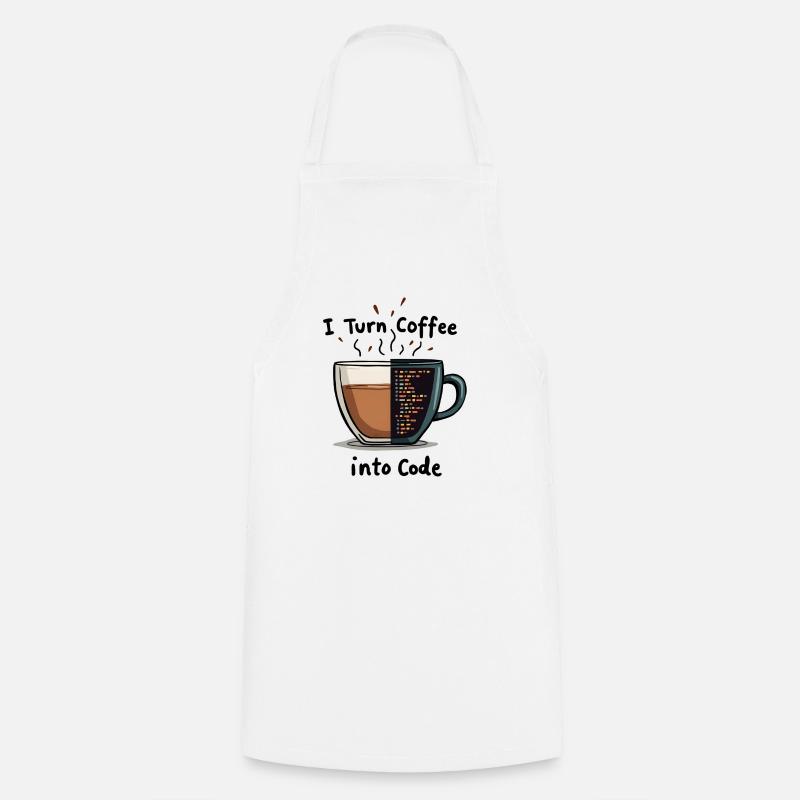 Coffee into Code - Kochschürze - Weiß