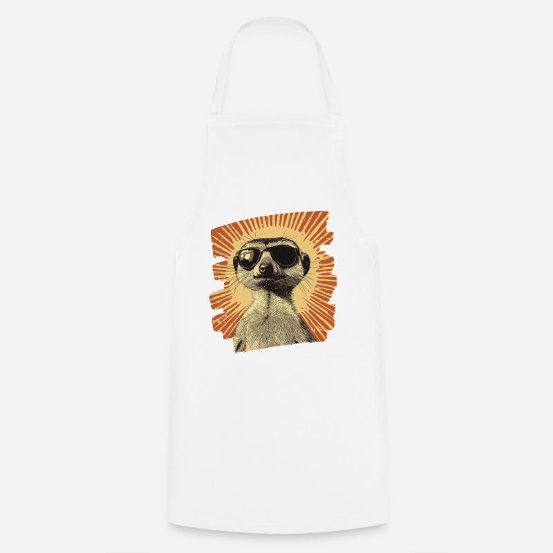 Erdmännchen Retro - Kochschürze - Weiß