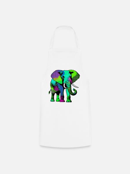 Elefant - Kochschürze - Weiß
