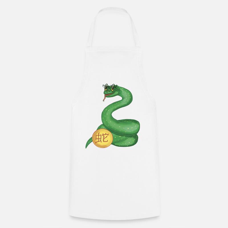 Astrologie Chinoise Serpent - Tablier de cuisine - blanc