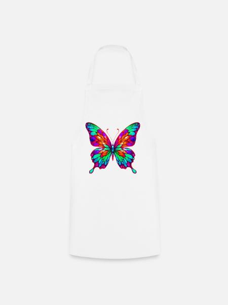 Schmetterling - Kochschürze - Weiß