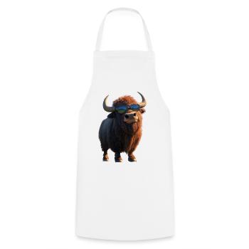 Bison, Bison, Bovins sauvages, Bison, Bison d’Amérique - Tablier de cuisine - blanc - Devant - AI Model Male 185 dark (185cm)