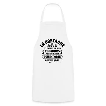 Brittany, Breton, Celtic, I am Breton - Cooking Apron - white - Front - AI Model Male 185 dark (185cm)