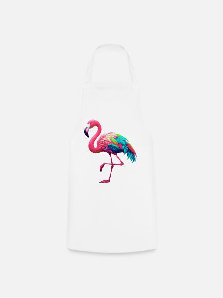 Flamingo - Kochschürze - Weiß