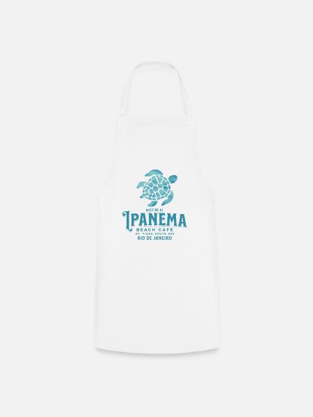 Treffen Sie mich im Ipanema Beach Café - Kochschürze - Weiß