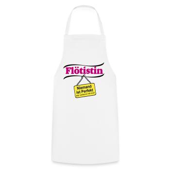 Flötistin Pink – Niemand ist Perfekt - Kochschürze - Weiß - Vorne - AI Model Male 185 dark (185cm)
