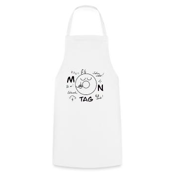 Monday Blues - Cooking Apron - white - Front - AI Model Male 185 dark (185cm)