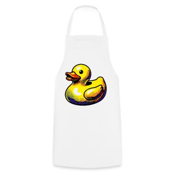 Ente Ente Ente Ente Ente - Kochschürze - Weiß - Vorne - AI Model Male 185 dark (185cm)