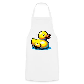 Ente Ente Ente Ente Ente - Kochschürze - Weiß - Vorne - AI Model Male 185 dark (185cm)