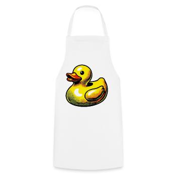 Ente Ente Ente Ente Ente - Kochschürze - Weiß - Vorne - AI Model Male 185 dark (185cm)