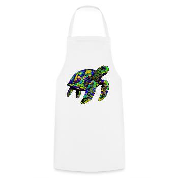 Tortue marine - Tablier de cuisine - blanc - Devant - AI Model Male 185 dark (185cm)