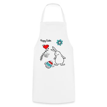 Joyeuses Pâques - Tablier de cuisine - blanc - Devant - AI Model Male 185 dark (185cm)