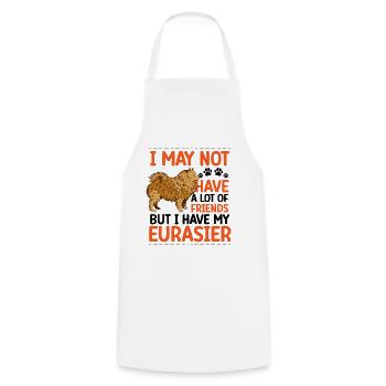 Eurasier is my friend Eurasian Spitz - Cooking Apron - white - Front - AI Model Male 185 dark (185cm)