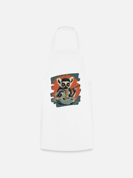 Lemur Ramen Retro - Kochschürze - Weiß