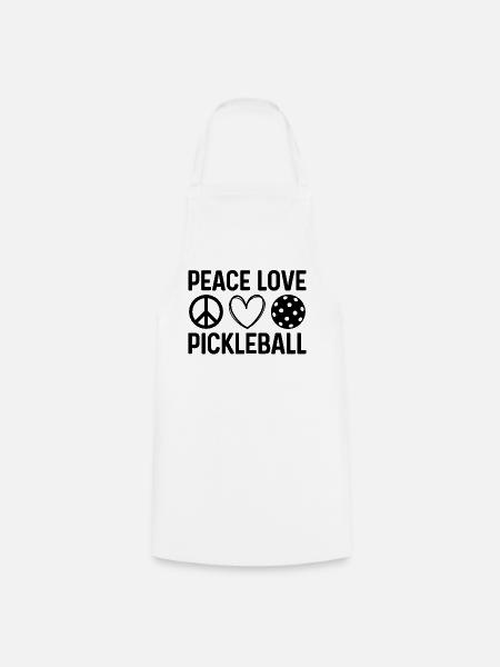 Frieden Liebe Pickleball - Kochschürze - Weiß