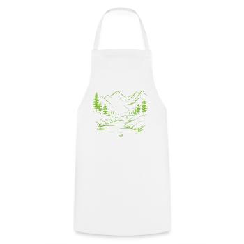 Montagnes - Tablier de cuisine - blanc - Devant - AI Model Male 185 dark (185cm)
