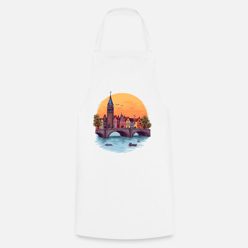 Amsterdam Skyline -  - Kochschürze - Weiß
