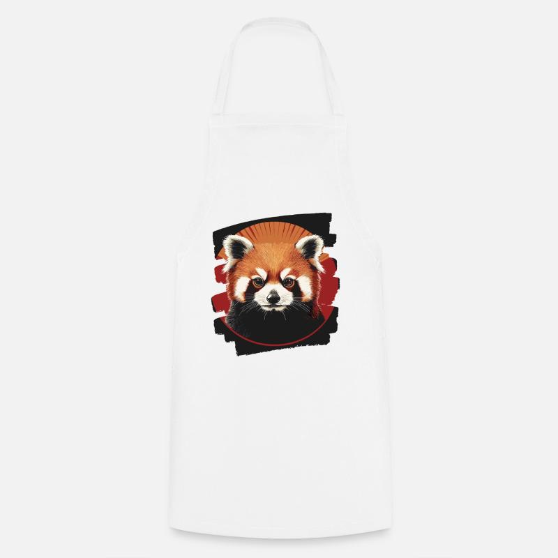 Roter Panda Retro - Kochschürze - Weiß