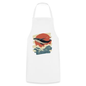 Baleine Rétro - Tablier de cuisine - blanc - Devant - AI Model Male 185 dark (185cm)