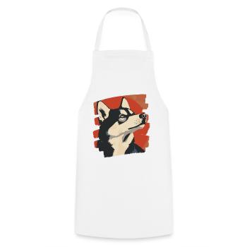 Husky - Cooking Apron - white - Front - AI Model Male 185 dark (185cm)