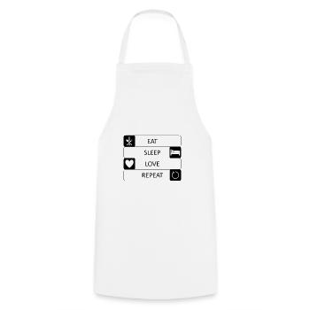 Eat Sleep Love Repeat Love Sex Valentine's Day - Cooking Apron - white - Front - AI Model Male 185 dark (185cm)