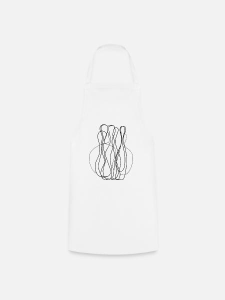 Bowling Line Art - Kochschürze - Weiß