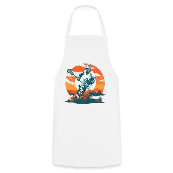 Lacrosse Player Graphics - Cooking Apron - white - Front - AI Model Male 185 dark (185cm)