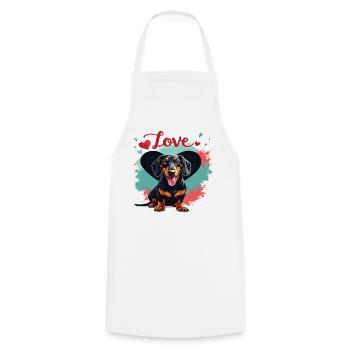 Dachshund Dog Love Dachshund Dog Friends Animal Lover - Cooking Apron - white - Front - AI Model Male 185 dark (185cm)