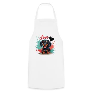 Dachshund Dog Love Dachshund Dog Friends Animal Lover - Cooking Apron - white - Front - AI Model Male 185 dark (185cm)