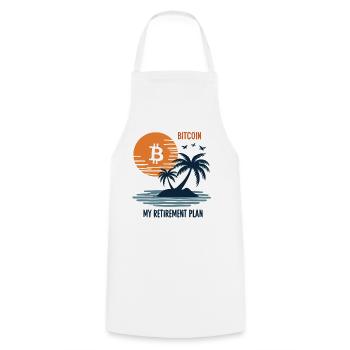 Retraite Bitcoin Btc – Investisseurs et traders en crypto - Tablier de cuisine - blanc - Devant - AI Model Male 185 dark (185cm)