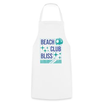Beach Club Bliss – Ambiance estivale et festive - Tablier de cuisine - blanc - Devant - AI Model Male 185 dark (185cm)