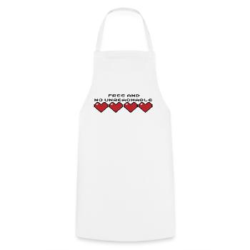 Cœurs Pixel Art Retro - Tablier de cuisine - blanc - Devant - AI Model Male 185 dark (185cm)