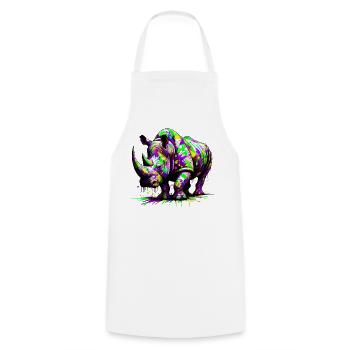 Rhinoceros - Cooking Apron - white - Front - AI Model Male 185 dark (185cm)