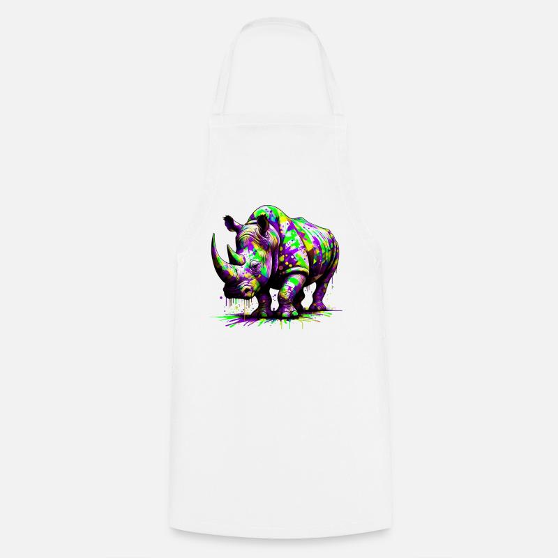 Rhinocéros - Tablier de cuisine - blanc