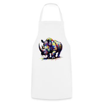 Rhinoceros - Cooking Apron - white - Front - AI Model Male 185 dark (185cm)