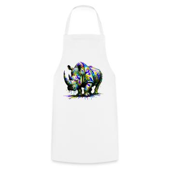 Rhinoceros - Cooking Apron - white - Front - AI Model Male 185 dark (185cm)