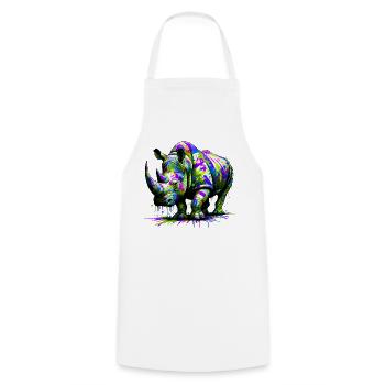 Rhinoceros - Cooking Apron - white - Front - AI Model Male 185 dark (185cm)