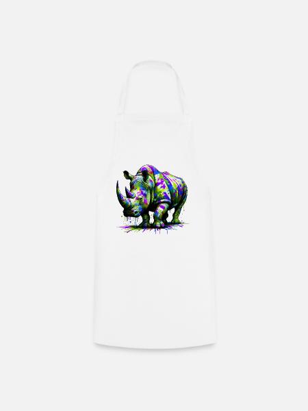 Nashorn - Kochschürze - Weiß