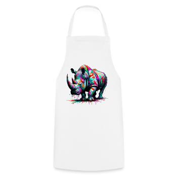 Rhinoceros - Cooking Apron - white - Front - AI Model Male 185 dark (185cm)