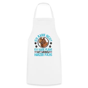 Harz Fox Plans with Old German Herding Dog - Cooking Apron - white - Front - AI Model Male 185 dark (185cm)