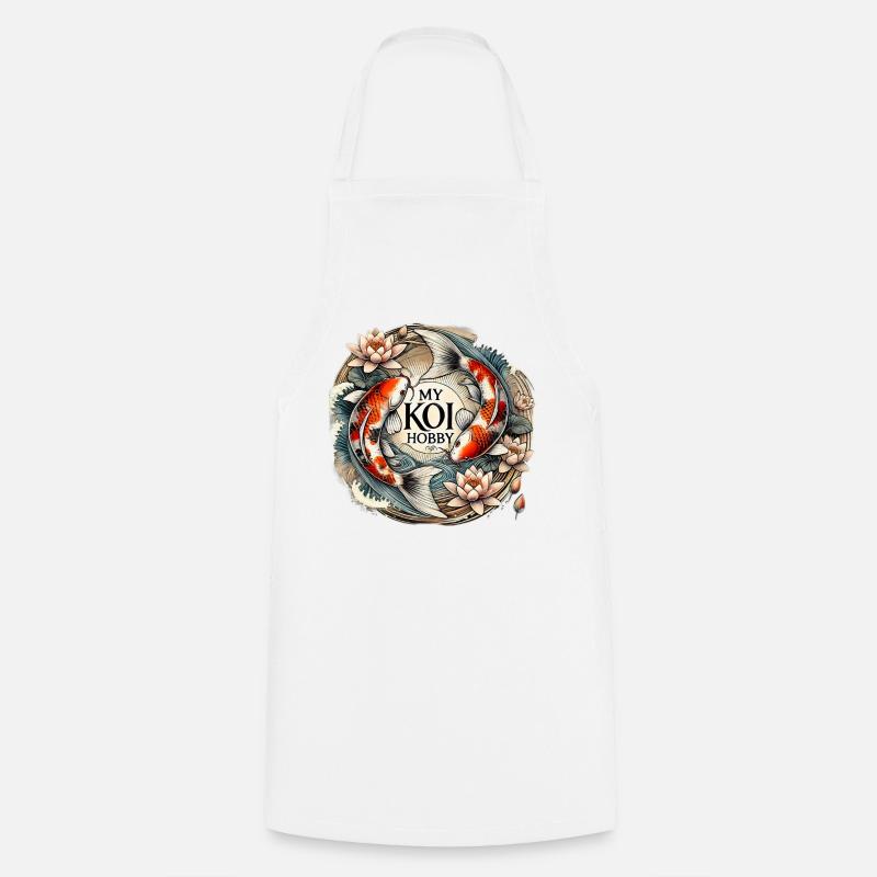 Koi Fish Design for Handmade - Cooking Apron - white
