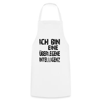 KI Spruch Ich bin eine überlegene Intelligenz - Kochschürze - Weiß - Vorne - AI Model Male 185 dark (185cm)