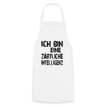 KI Spruch Ich bin eine zärtliche Intelligenz - Kochschürze - Weiß - Vorne - AI Model Male 185 dark (185cm)