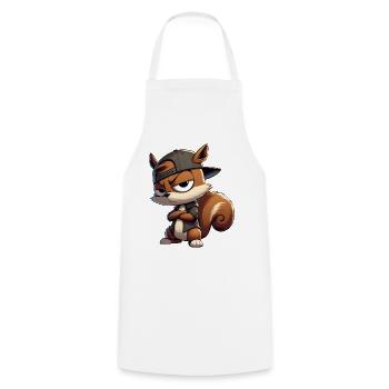 Eichhörnchen Hiphop Kappe - Kochschürze - Weiß - Vorne - AI Model Male 185 dark (185cm)